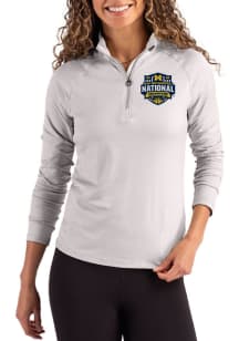 Cutter and Buck Michigan Wolverines Womens Anthracite 2026 MBB Champions Coastline Qtr Zip