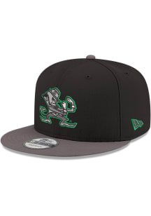 New Era Notre Dame Fighting Irish Black Black Graphite Color Pop GCP 9FIFTY Mens Snapback Hat