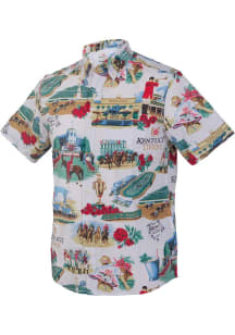 Reyn Spooner Kentucky Derby Mens White Kentucky Derby Short Sleeve Dress Shirt