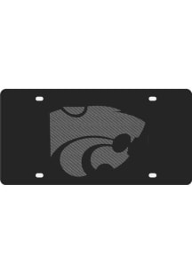 K-State Wildcats Black Carbon Fiber Team Logo Black Car Accessory License Plate