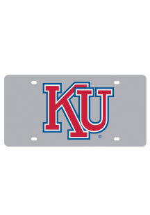 Kansas Jayhawks Silver Retro KU Car Accessory License Plate