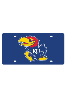 Kansas Jayhawks Blue Logo on Blue Car Accessory License Plate