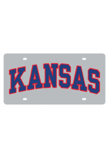 Kansas Jayhawks Silver Arched Kansas Car Accessory License Plate