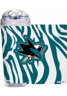 San Jose Sharks Zebra Glitter 24oz Tumbler - Black