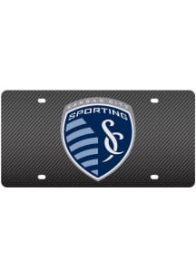Sporting Kansas City Black Team Logo Carbon Fiber Car Accessory License Plate