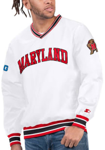 Starter Maryland Terrapins Mens White Big Ten Arched School Name Pullover Jackets