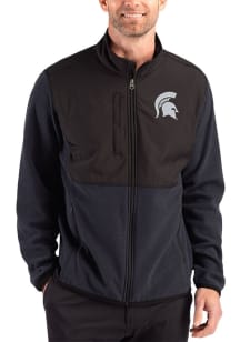 Cutter and Buck Michigan State Spartans Mens Black Hunts Point Eco Light Weight Jacket