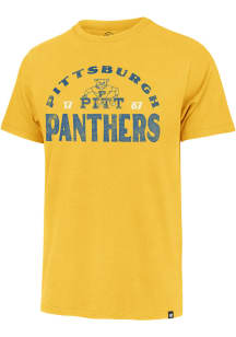 47 Pitt Panthers Gold Arcitext Franklin Short Sleeve Fashion T Shirt