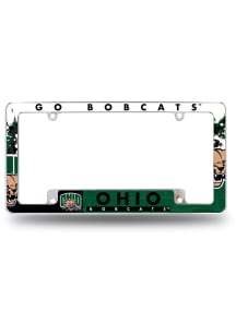 Ohio Bobcats Primary All Over Chrome License Plate Frame - White