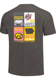 Iowa Hawkeyes Womens Charcoal Preppy Posters Short Sleeve T-Shirt