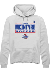 Lauren McIntyre Tulsa Golden Hurricane Mens White NIL Stacked Box Player Hood