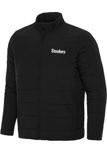 Mens Pittsburgh Steelers Antigua Mens Swelter Heavyweight Jacket - Black