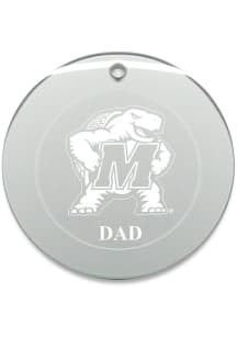 Maryland Terrapins Dad Round Ornament - White