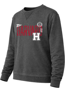 Harvard Crimson Mens Charcoal Multi Logo Long Sleeve Crew Sweatshirt