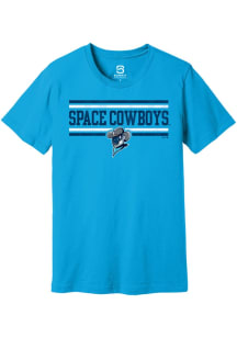 Summit Sportswear Sugar Land Space Cowboys Light Blue Double Bars Short Sleeve T Shirt