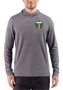 Cutter and Buck Portland Timbers Mens Black Heather Adapt Long Sleeve Hoodie