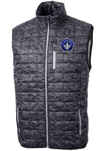Cutter and Buck Montreal Impact Mens Black Rainier PrimaLoft Printed Sleeveless Jacket