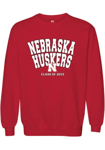 Summit Sportswear Nebraska Cornhuskers Mens Red Class of 2029 Long Sleeve Crew Sweatshirt