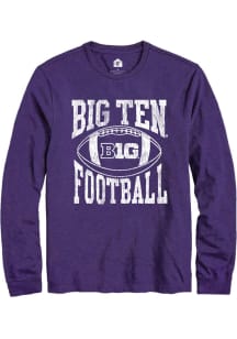 Rally Big Ten Purple Football Arch Long Sleeve T Shirt