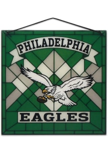 Philadelphia Eagles Framed 10x10 Stained Glass Sign - Midnight Green