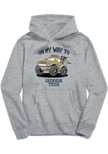 Vive La Fete GA Tech Yellow Jackets Youth Grey On My Way Long Sleeve Hoodie