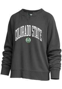 Colorado State Rams Womens Charcoal Willow Washed Crew Sweatshirt