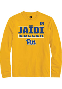 Alia Jaidi Pitt Panthers Gold NIL Stacked Box Long Sleeve Player T Shirt