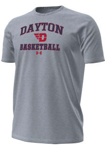 Under Armour Dayton Flyers Grey Basketball Performance Short Sleeve T Shirt