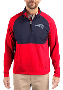Cutter and Buck New England Patriots Mens Red NFL Rivalries Adapt Eco Hybrid Long Sleeve Qtr Zip P..