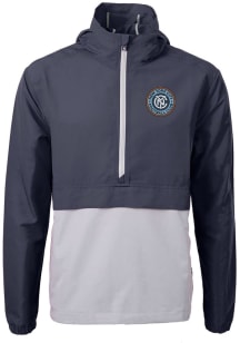 Cutter and Buck New York City FC Mens Navy Blue Charter Eco Pullover Jackets