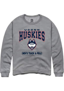 Summit Sportswear UConn Huskies Mens Graphite Men's Track & Field Long Sleeve Crew Sweatshirt