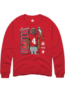 Jeremiah Smith Ohio State Buckeyes Mens Red Football NIL Caricature Player Crew