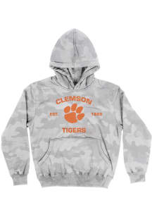 Vive La Fete Clemson Tigers Toddler Grey Camo Long Sleeve Hooded Sweatshirt