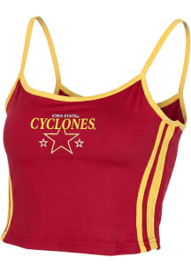 Iowa State Cyclones Womens Cardinal Striped Cami Tank Top