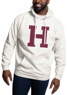 Harvard Crimson Mens White Block H Long Sleeve Hoodie