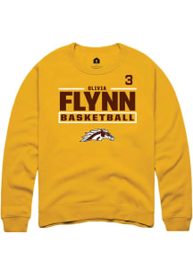 Olivia Flynn Western Michigan Broncos Mens Gold NIL Stacked Box Player Crew