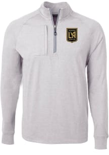 Cutter and Buck Los Angeles FC Mens Grey Adapt Eco Long Sleeve Qtr Zip Pullover