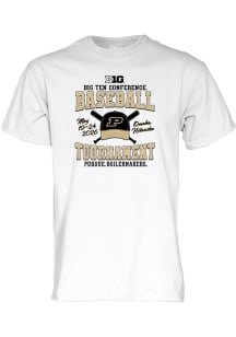 Blue 84 Purdue Boilermakers White 2026 Big Ten Baseball Tournament Participant Short Sleeve T Shir..