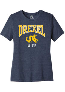 Summit Sportswear Drexel Dragons Womens Navy Blue Wife Short Sleeve T-Shirt