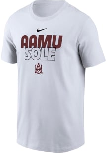 Nike Alabama A&M Bulldogs White Stacked Name Short Sleeve T Shirt