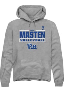 Izzy Masten Pitt Panthers Mens Graphite NIL Stacked Box Player Hood