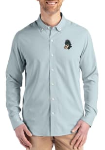 Cutter and Buck Michigan State Spartans Mens Green Vault Confidence Pinstripe Long Sleeve Dress Sh..