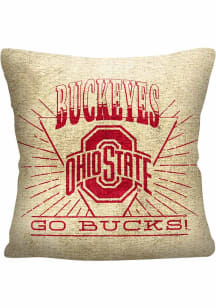 Ohio State Buckeyes New Wave Tapestry Throw Pillow - Beige