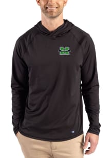 Cutter and Buck Marshall Thundering Herd Mens Black Prospect Eco Big and Tall Hooded Sweatshirt