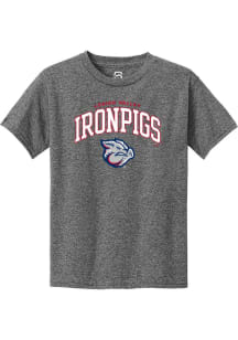Summit Sportswear Lehigh Valley Ironpigs Youth Graphite Arch Mascot Short Sleeve T-Shirt