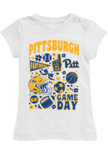 Vive La Fete Pitt Panthers Girls White Lexie Short Sleeve Tee