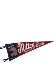 Michigan Mitten State Felt Pennant - Red