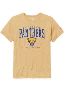 Pitt Panthers Gold Victory Falls Puff Arch Mascot Short Sleeve Fashion T Shirt