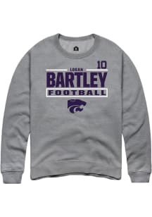 Logan Bartley K-State Wildcats Mens Graphite Football NIL Stacked Box Player Crew