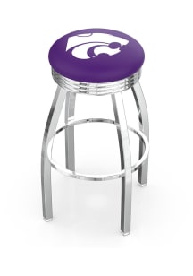 K-State Wildcats 3 Ring Chrome Seat Pub Stool - Silver